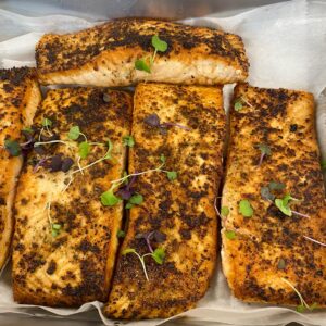 Pan Seared Salmon w/ Sautéed Vegetables